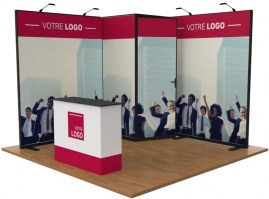 Stand tissu 9m² pour salon événement Pack n°2